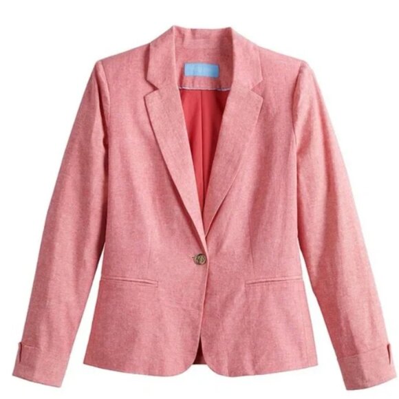 Draper James RSVP Pink Blazer Structured Suit Jacket - Picture 3 of 11